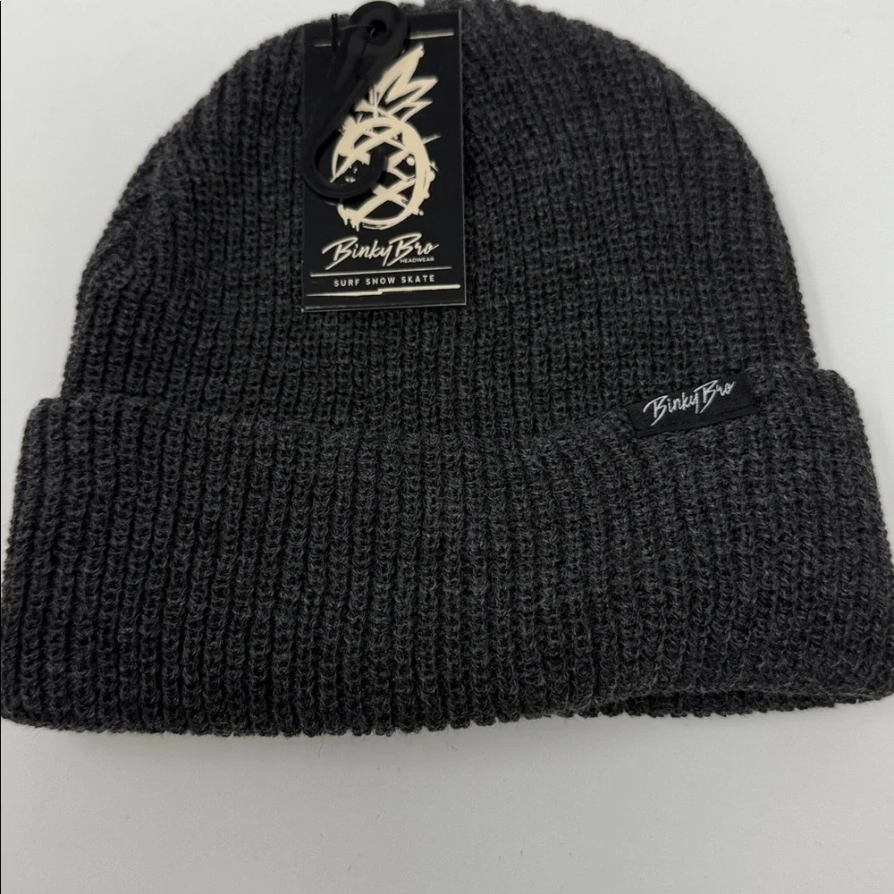 BinkyBro Gray Kids Knit Beanie BRAND NEW